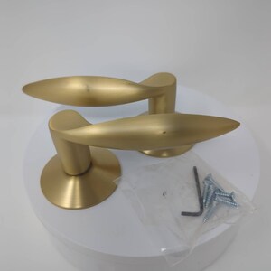 Emtek dummy knob modern rosette mercury lever set gold 5057MCUS4
