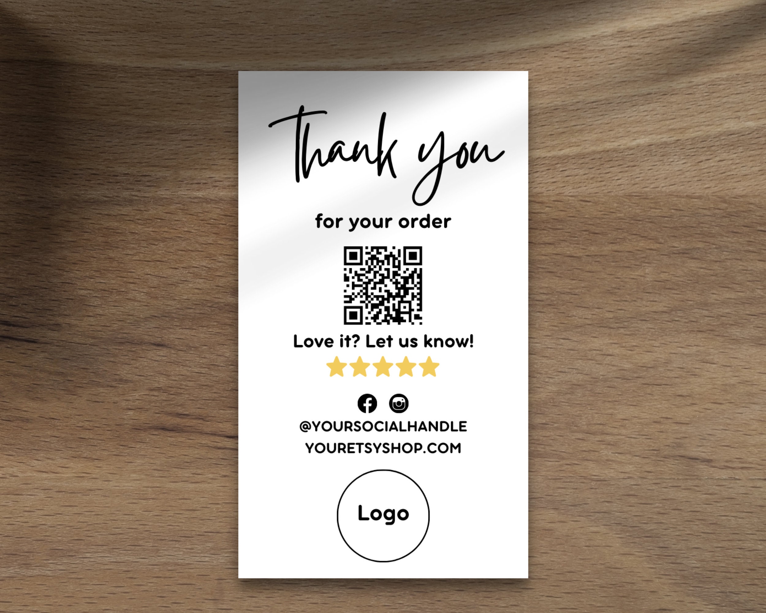 Thank You For Purchase Business Logo Company Name Note Card