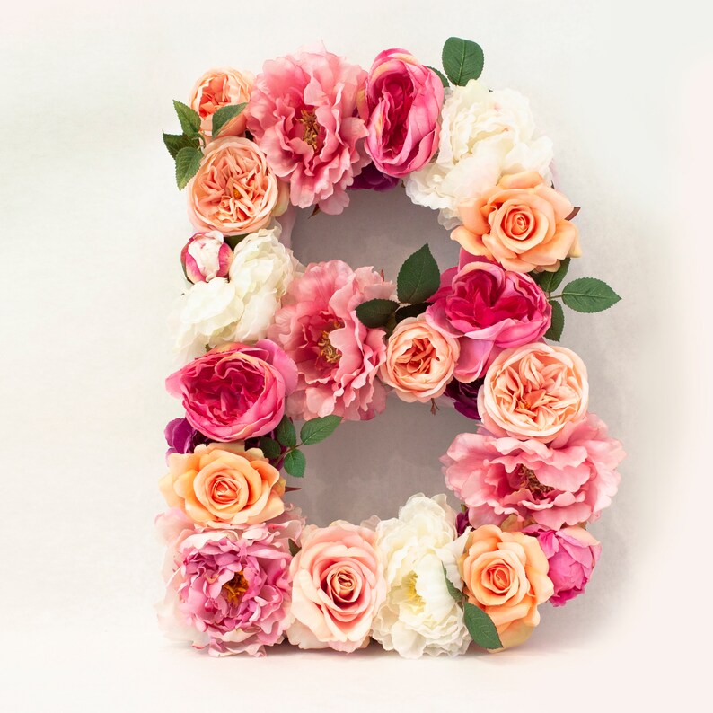 Flower Name Flower Letter Floral Letter Floral Number Etsy