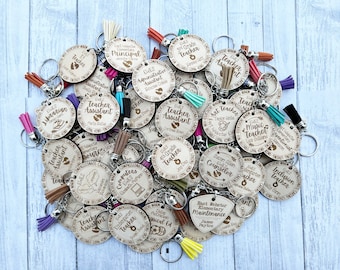 School Position keychains, lunch lady, Principal, Teacher, Assistant, Librarian, Music Teacher, PE, School Nurse, Custodian, wood keychain