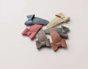 Vegan Suede Bow Snap Clip: Non-Slip Toddler Hair Clip