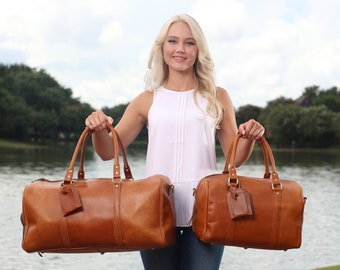 large leather duffle
