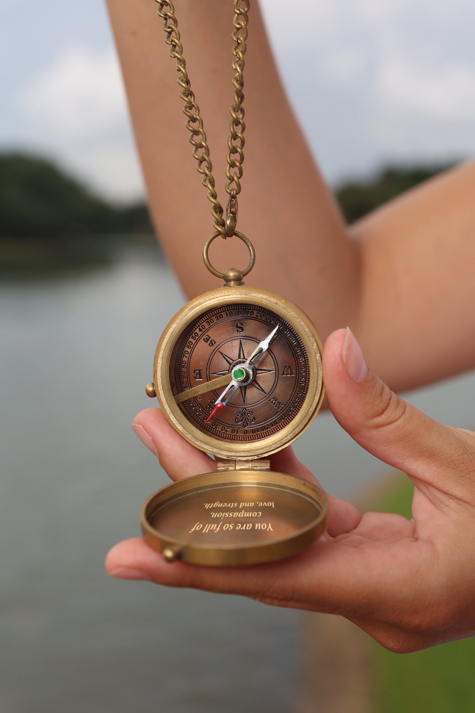 Engraved Compass, Personalized Compass, Custom Compass, Functional Wo…