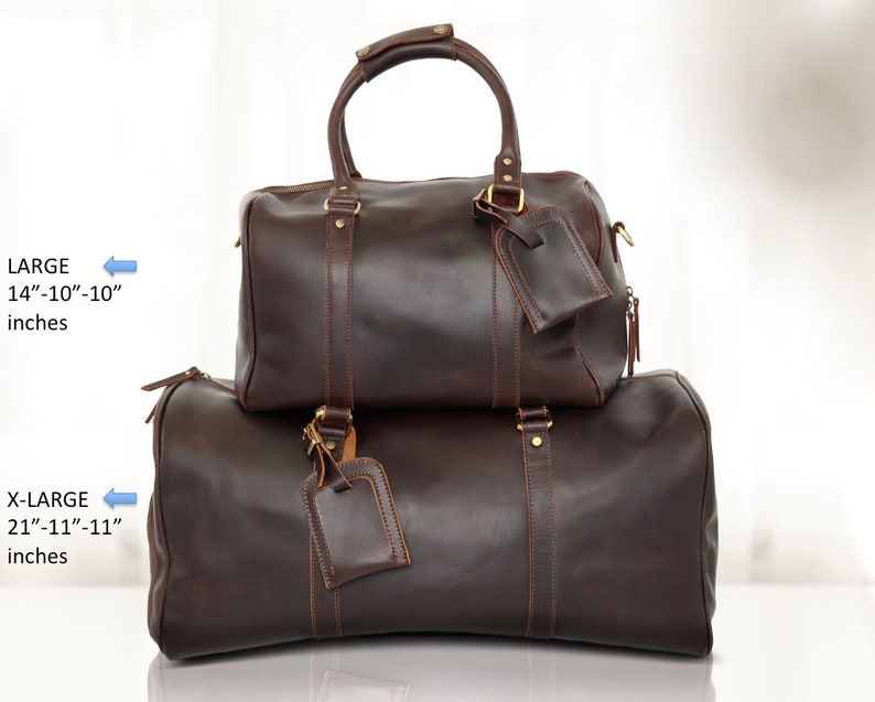 Handmade Leather Duffle Bag With Shoe Compartment Personalized Etsy