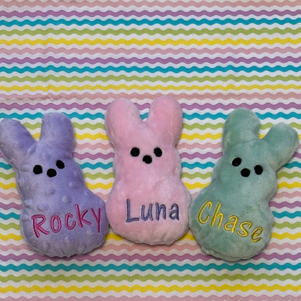 Custom Bunny Dog Toy, Personalized Easter Bunny Dog Toy, Dog Toy with Squeaker, Easter Plushie Dog Toy, Dog Easter Basket Toy