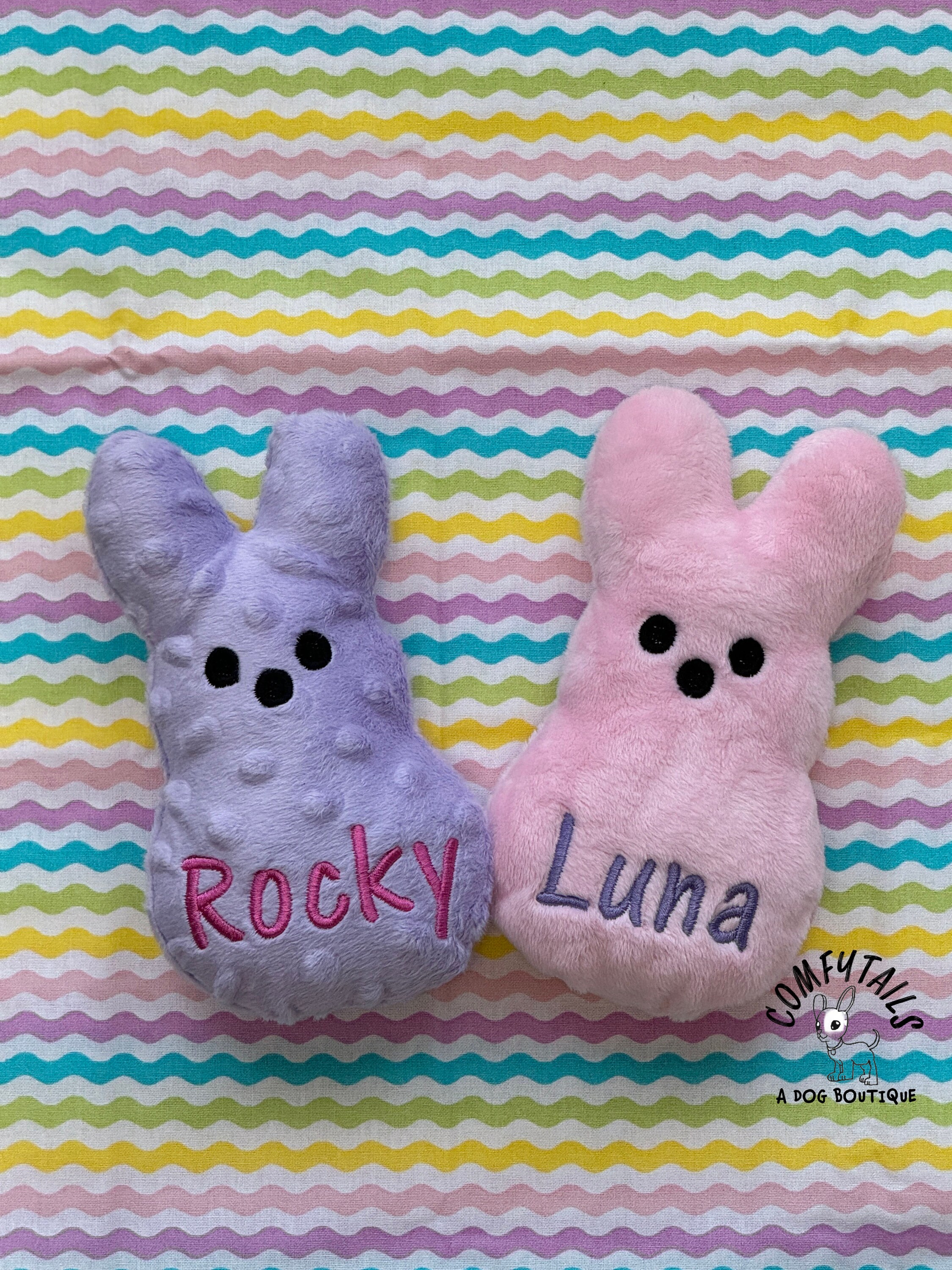 Personalized Easter Bunny Dog Toy, Personalized Dog Toy With Squeaker