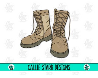 Combat Boots PNG - Military - Sublimation Design - Digital Download
