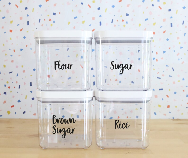 Custom Farmhouse Hand lettered OXO Pantry Labels Kitchen Etsy