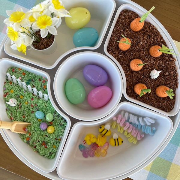 Spring Sensory Rice Kit | Spring Sensory Bin | Sensory Play | Easter Sensory | Easter Gift | Kids Easter Toy | Montessori Toy | Kids Gift