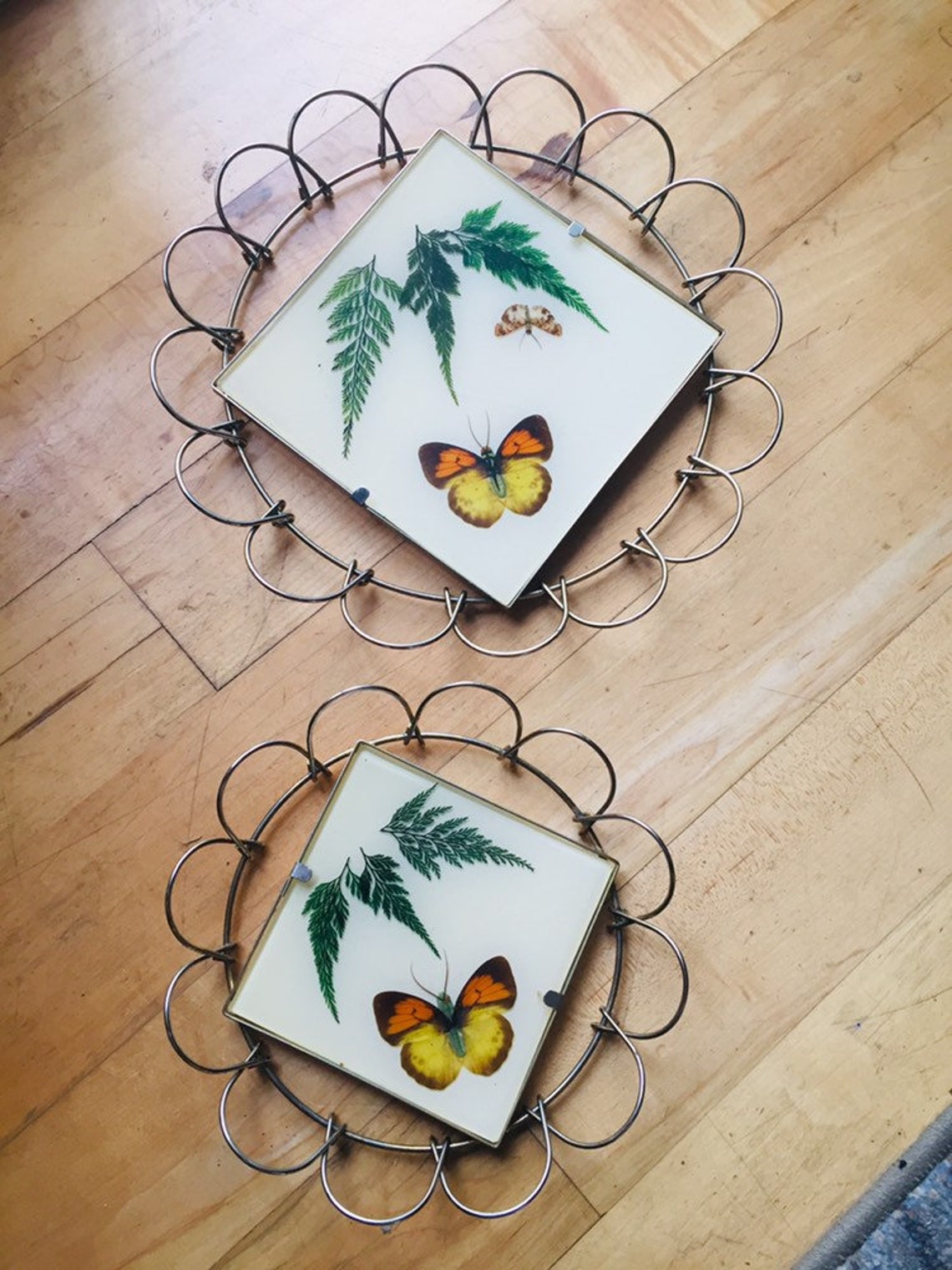 Vintage butterfly trays/ butterfly trays/ vintage decor/ Etsy