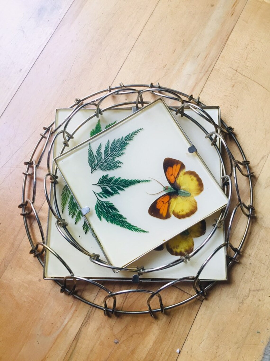 Vintage butterfly trays/ butterfly trays/ vintage decor/ Etsy
