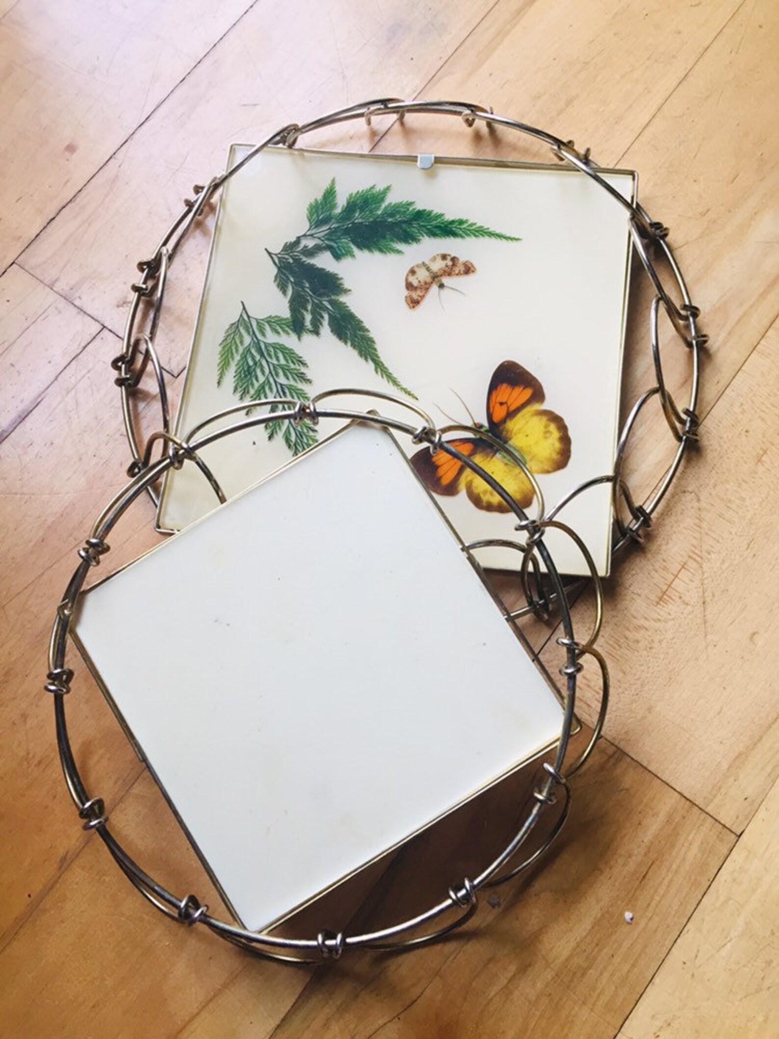 Vintage butterfly trays/ butterfly trays/ vintage decor/ Etsy
