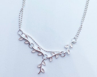 Dainty Leaf Vine Bead Chain Anklet. Leaf Vine Bead Chain Anklet. Sterling Silver Leaf Vine Bead Chain Anklet. Anklet Jewelry For Women.