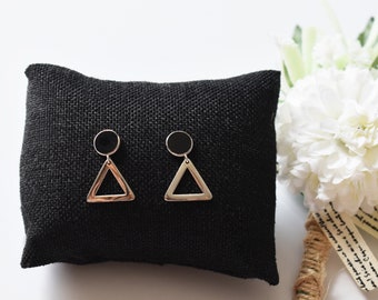 Geometric Drop Earrings. Silver Triangle Dangle Drop Earrings For Women. Drop Earrings In Sterling Silver. Perfect Gift For Her.