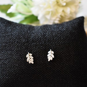 Dainty Leaf Earrings In Sterling Silver. Beautiful Earrings For Women. Perfect Gift For Her. Fast Shipping From Canada.