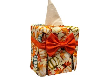 Handmade Cube Tissue Box Cover: Fall Thanksgiving Decor