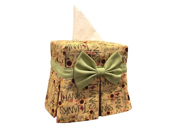Small Tissue Box Cover - Fall 2025. Thanksgiving Decor.  Give Thanks. Cube Tissue Box Cover. Cute Gift. Autumn Decor ***FEW LEFT***