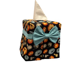 Handmade Tissue Box Cover: Fall Thanksgiving Decor - Pumpkins