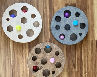 Handmade Wooden Puzzle Cat Toy – Interactive Play, Catnip Option