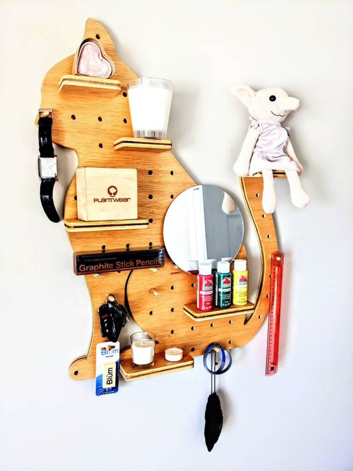 Large Cat Pegboard Shelves Display Unit Kitten Shelves Cat Etsy