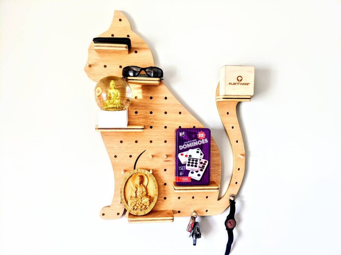 Large Cat Pegboard Shelves Display Unit Kitten Shelves Cat Etsy