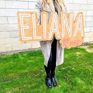 Custom Wooden Nursery Name Sign - Personalized Baby Name Letters for Unique Wall Decor and Baby Shower Gifts and Birthday Presents