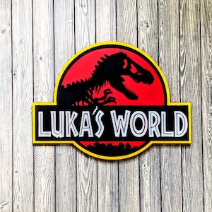 Dinosaur Personalized Name Sign, T-rex Wall Decor,  Nursery Name Sign, Kids Room Wall Hanging, Jurrasic Park Theme Decoration
