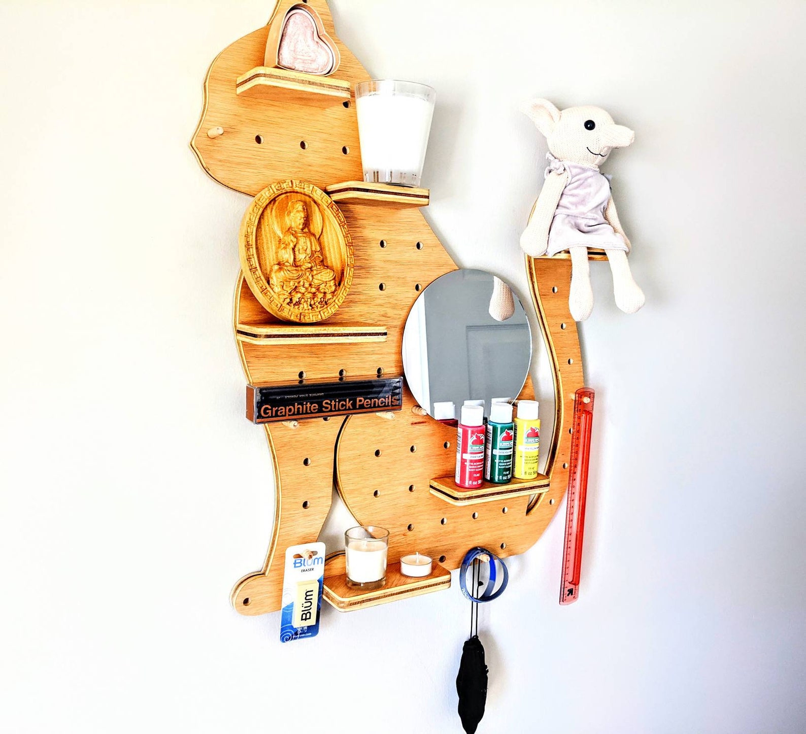 Large Cat Pegboard Shelves Display Unit Kitten Shelves Cat Etsy