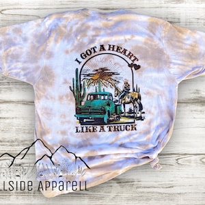 Heart Like A Truck Tye Dye T-Shirt | Lainey Wilson Shirt | Western Sweater | Tye Dye Tee | Country Music Shirt | Gift For Her