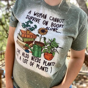 Plants & Books T-Shirt | Book Lover Shirt | Plant Lover Tee | Bleach Tee | Bleach Shirt | Gift For Her | Pot Head T-Shirt