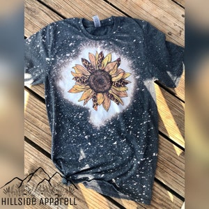 Sunflower Cheetah T-Shirt | Bleach Tee | Shirt | Unisex | Women’s | Bleach Shirt | Charcoal | Gift