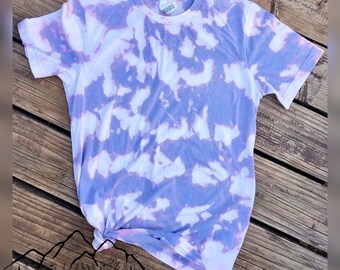 Baby Blue Acid Wash Bleach Style T-Shirt | Tee Shirt  | Bleach Tee | Shirt | Unisex | Women’s | Bleach Shirt | Gift | Gift For Her