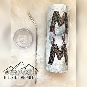 Baseball Mom Sublimated Tumbler | Faux Glitter | Cute Cup | Coffee Cup | Sublimation Cup | Gift | Custom Gift | Halloween