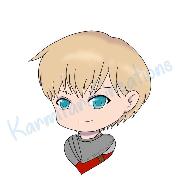 Chibi Arthur Pendragon Sticker BBC Merlin