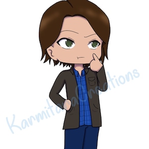 Chibi Sam Winchester Supernatural Sticker