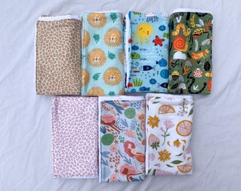 Burp cloths with terry cloth backing