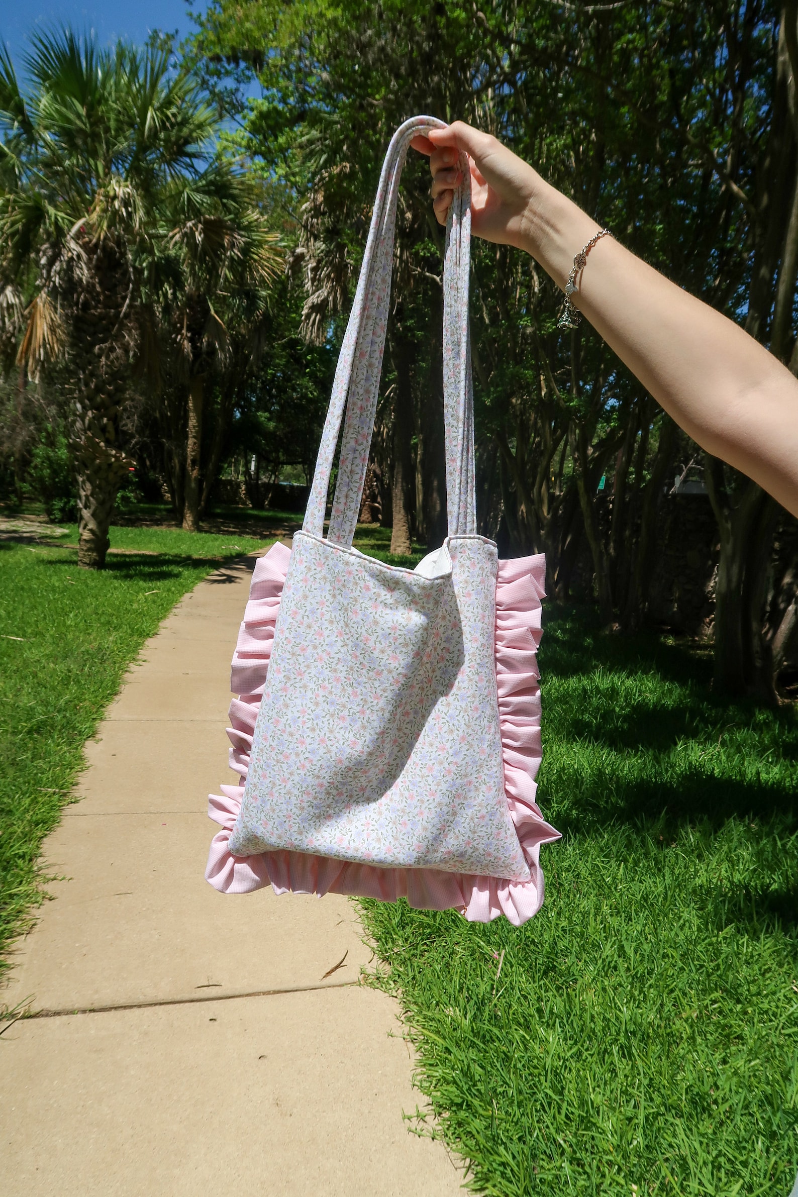 Ruffle Tote Bag Made With Recycled Fabric - Etsy