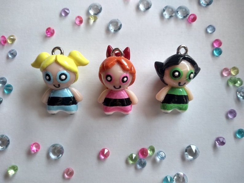 Powerpuff Girls Polymer Clay Charms 1 Etsy