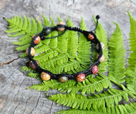 Polychrome Jasper Shamballa Adjustable, Sliding Knot