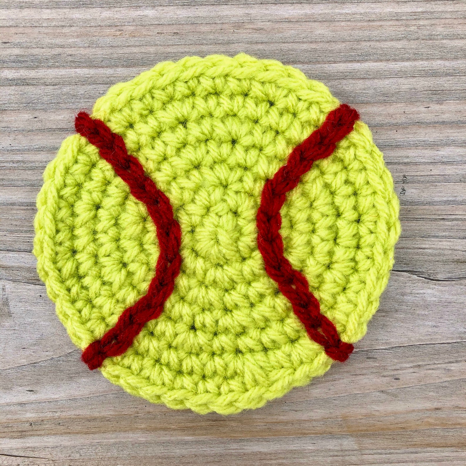 Crochet softball coasters sports coasters set of 2 4 6 8 Etsy