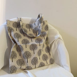 Sac fourre-tout en lin, Sac fourre-tout esthétique, Sac fourre-tout en toile botanique, Sac écologique, Cabas du marché, Sac d'épicerie, Cabas en toile légère écologique