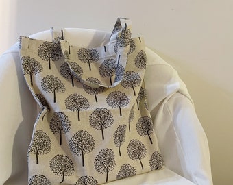 Linen Tote Bag, Aesthetic Tote Bag, Botanical Canvas Tote Bag, Eco Bag, Market Tote, Grocery Bag, Eco Friendly Lightweight Canvas Tote