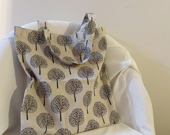 Linnen Tote Bag, Esthetische Tote Bag, Botanische Canvas Tote Bag, Eco Bag, Market Tote, Boodschappentas, Eco Vriendelijke Lichtgewicht Canvas Tote