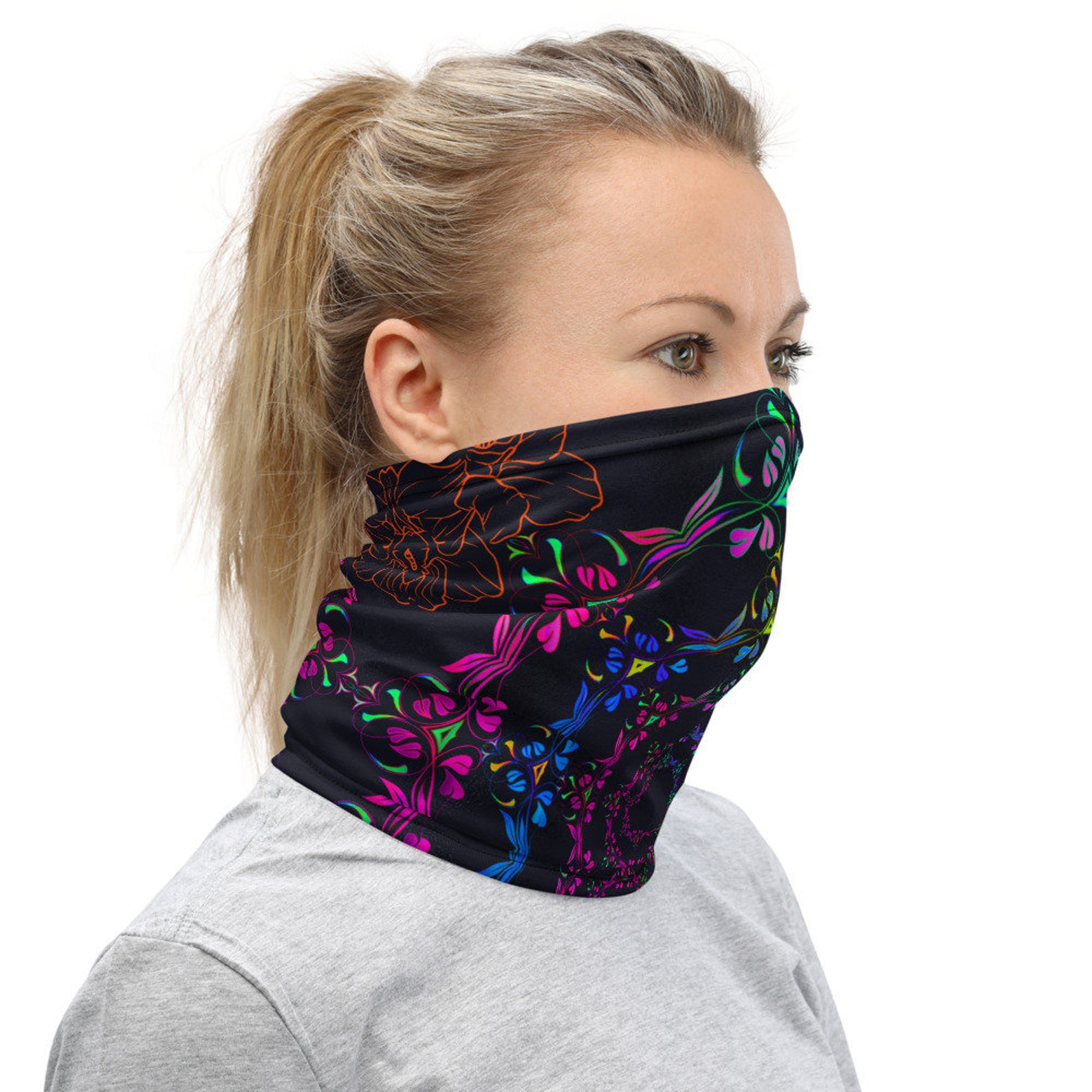Unisex Pull up Face Mask & Neck Warmer. CA USA. Etsy