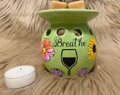 Breathe Tealight holder Flower Wax warmer Pretty Candles Valentine s Day gifts for her under 10 Candle wax candle lover gifts