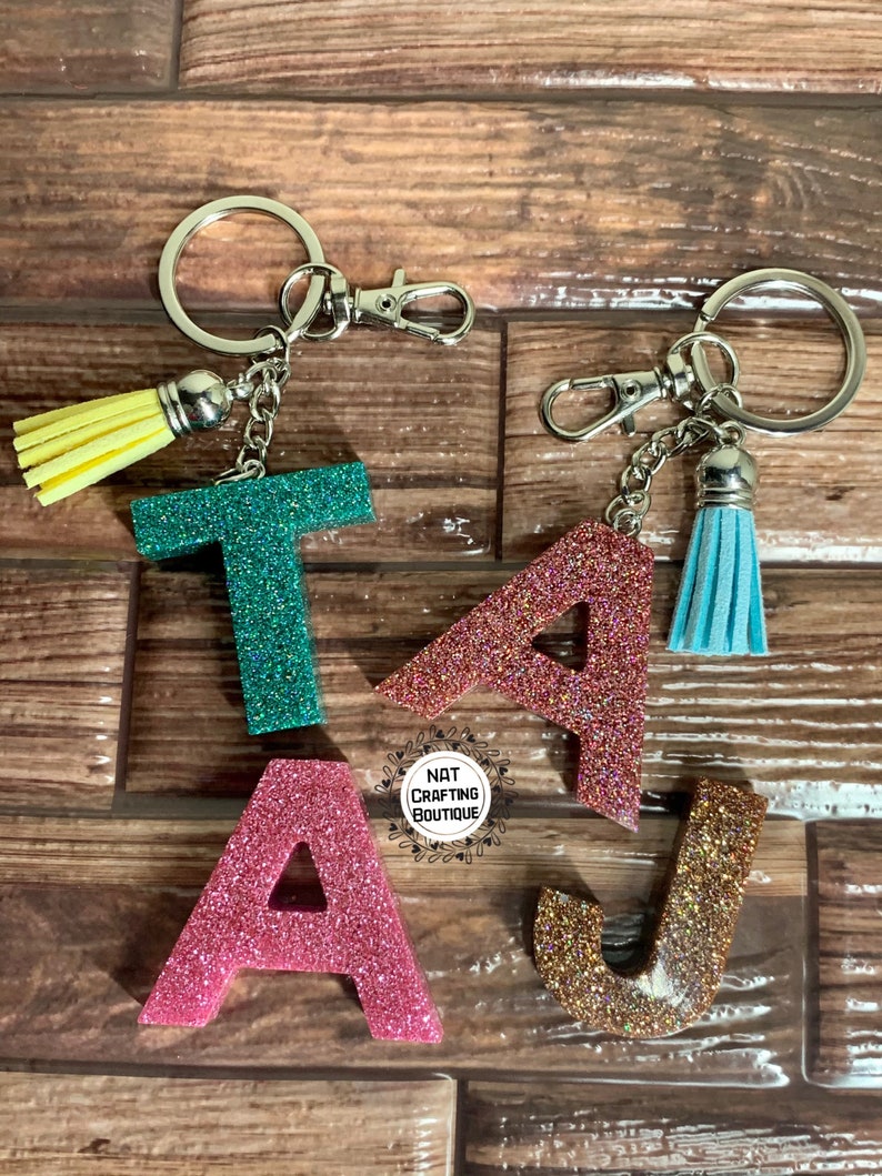 Alphabet Resin Keychains for Women/ Handmade Custom Etsy