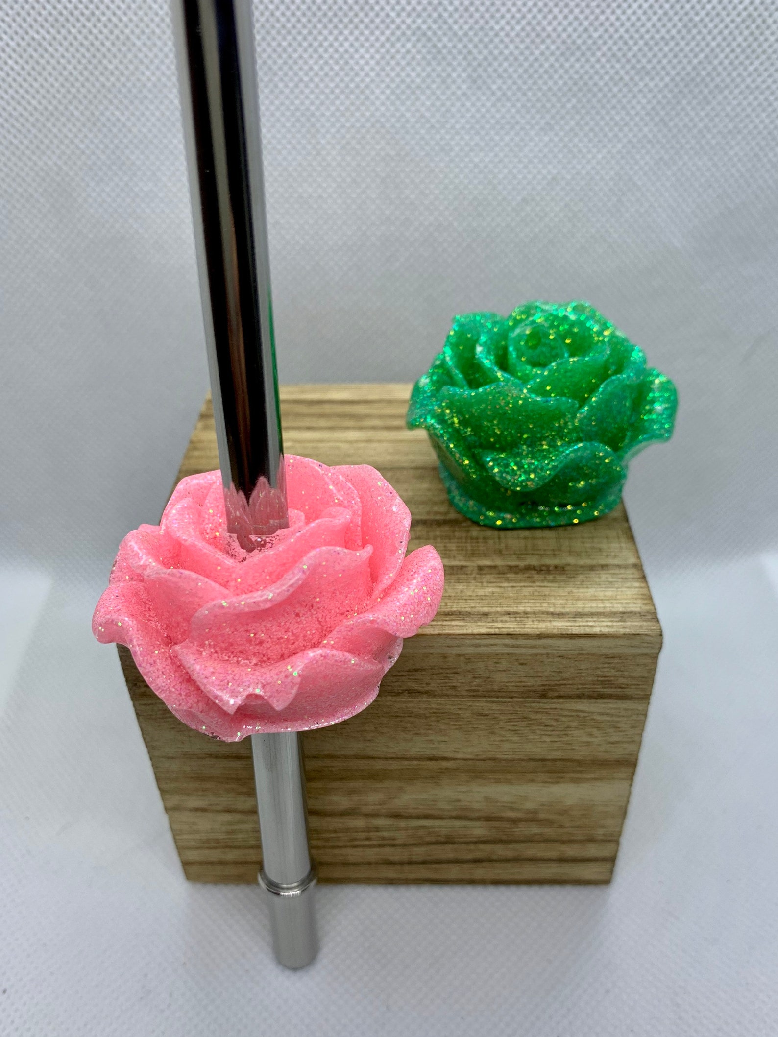 Rose Straw Topper/ Tumbler Accessory/ Glitter Straw Topper/ Etsy