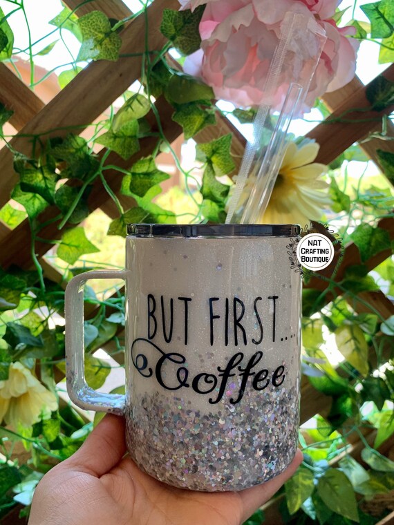 But first coffee mug / modern mug/steel coffee mug with lid / Etsy