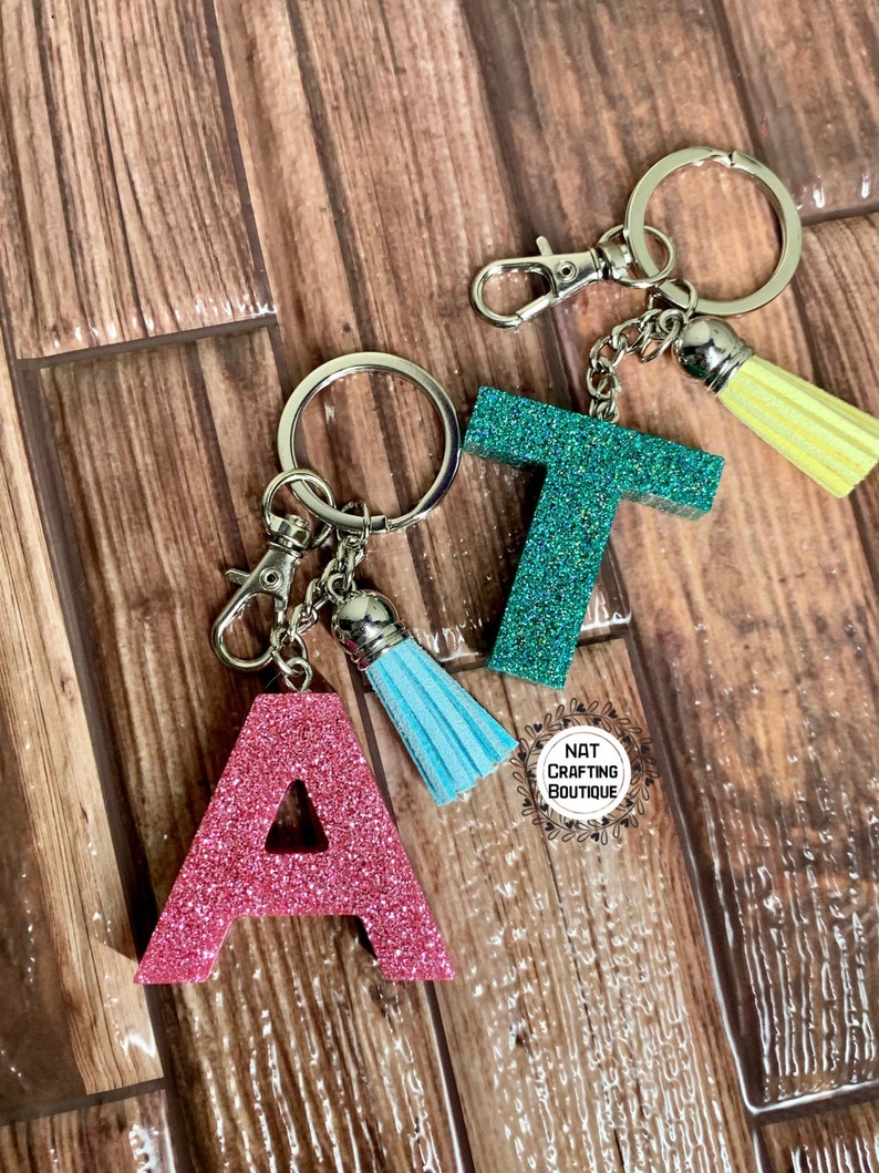 Alphabet Resin Keychains for Women/ Handmade Custom Etsy