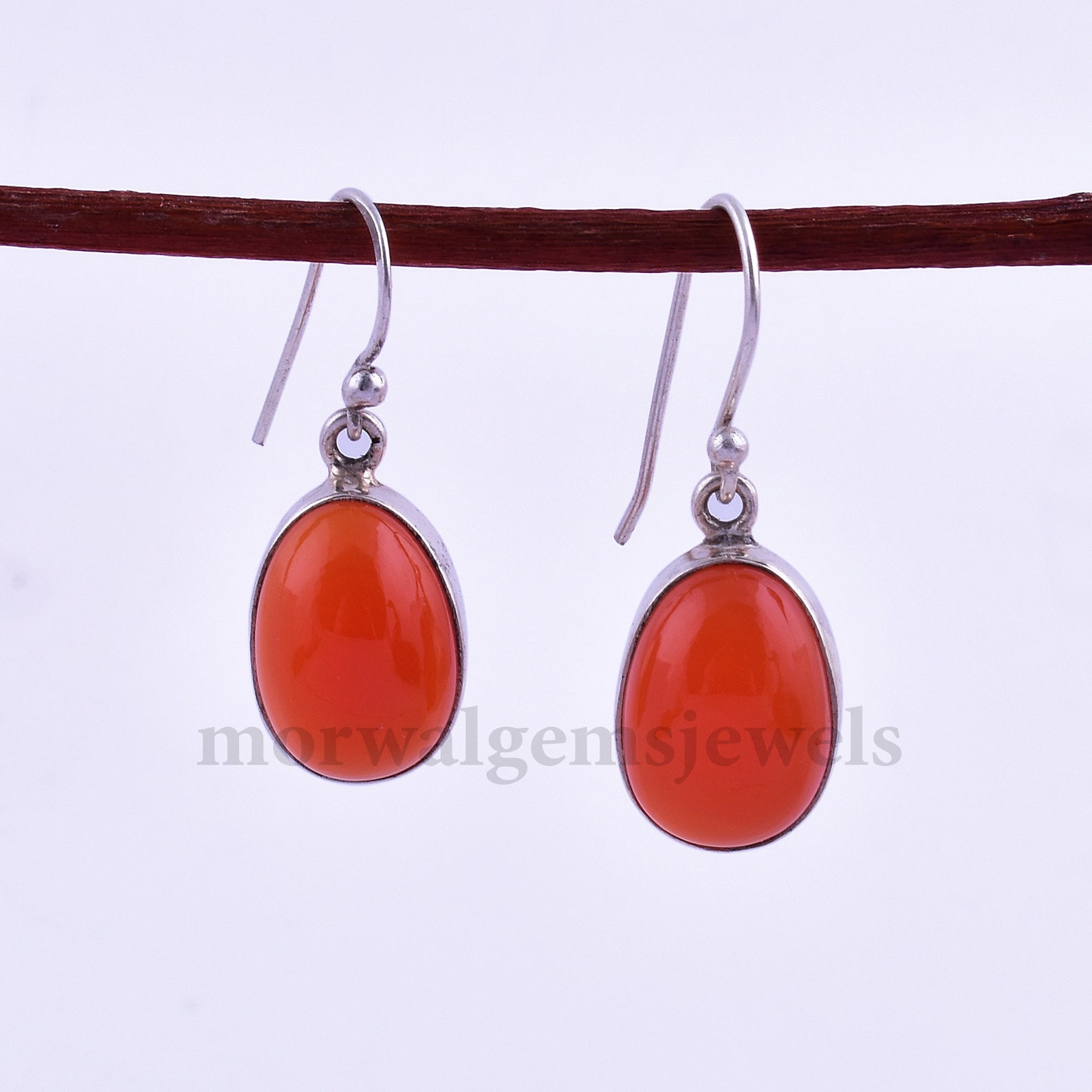 Red Onyx Earring 925 Silver Earring Hanging Earring Onyx Etsy